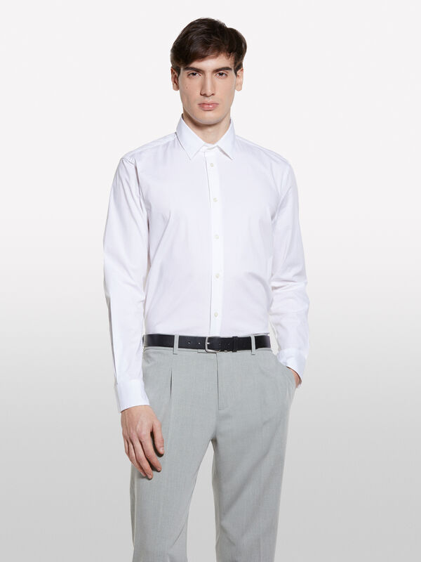 White slim fit shirt - men's slim fit shirts | Sisley