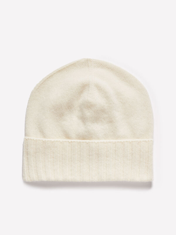 Beige hat in wool blend knit - men's hats | Sisley