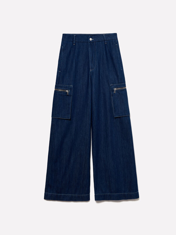 Cargo jeans  - women's palazzo jeans | Sisley