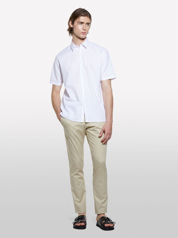 Sand beige slim fit trousers - men's slim fit trousers | Sisley