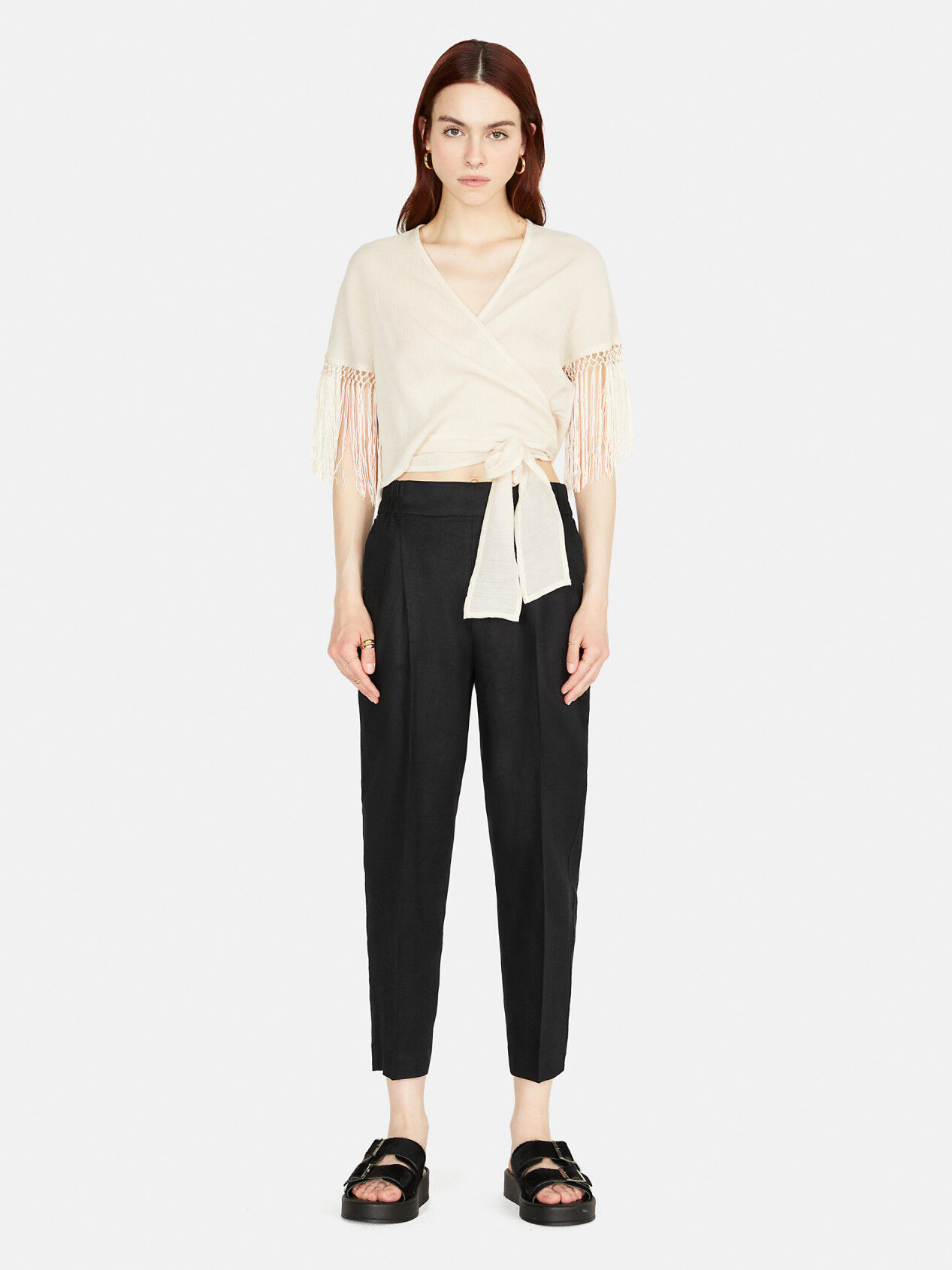 100 linen joggers Black Sisley