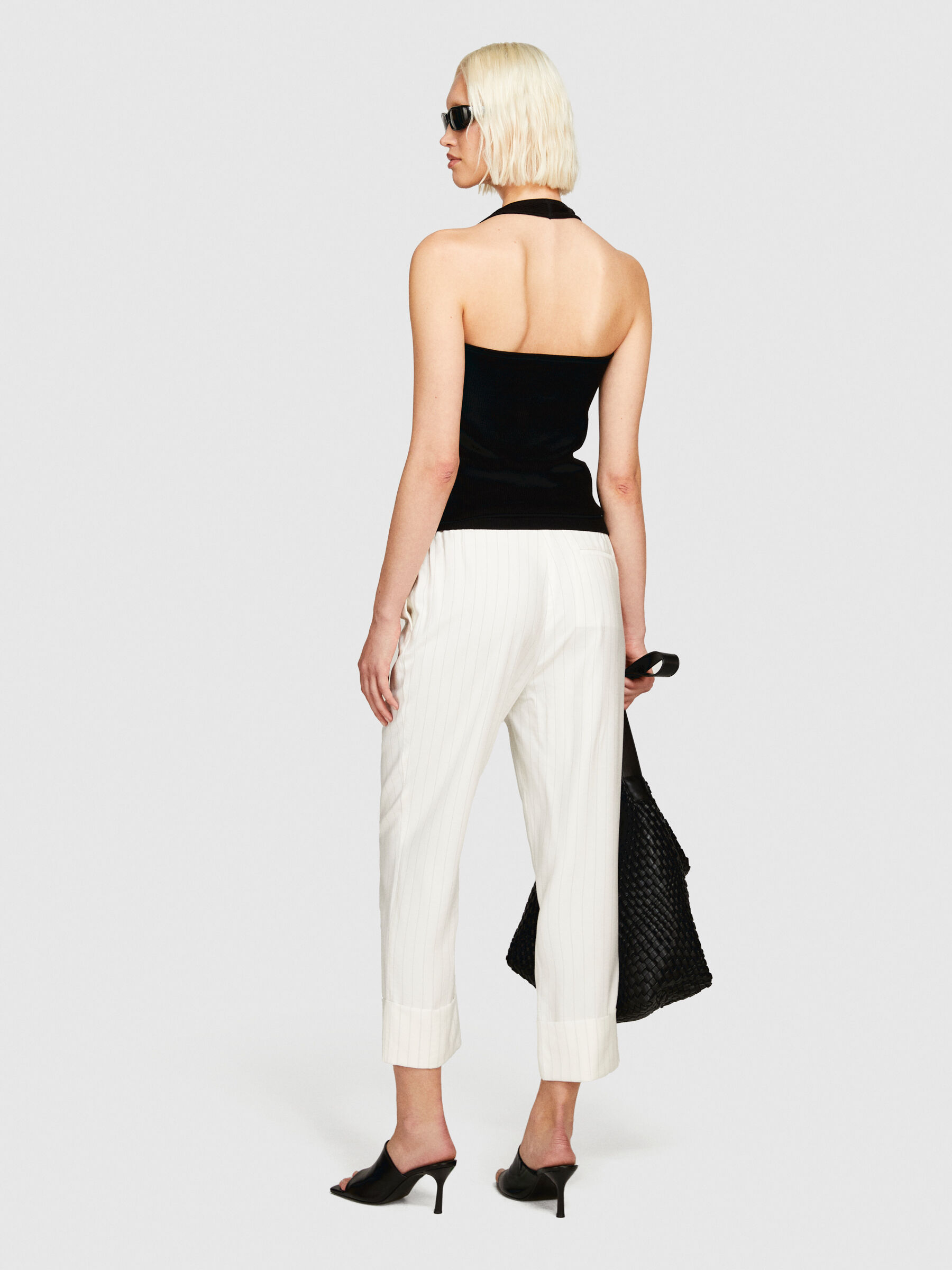 Striped flare-fit trousers Women image number null