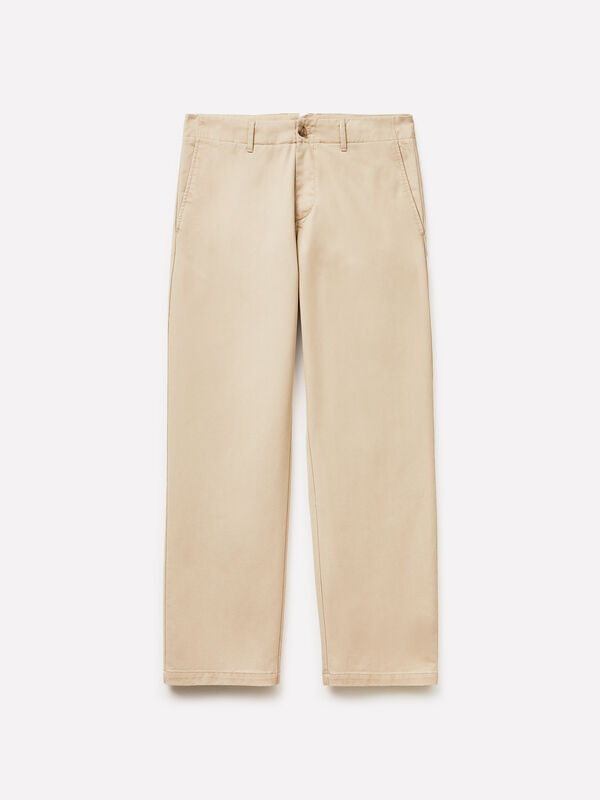 Solid color chino trousers - men's chino trousers | Sisley