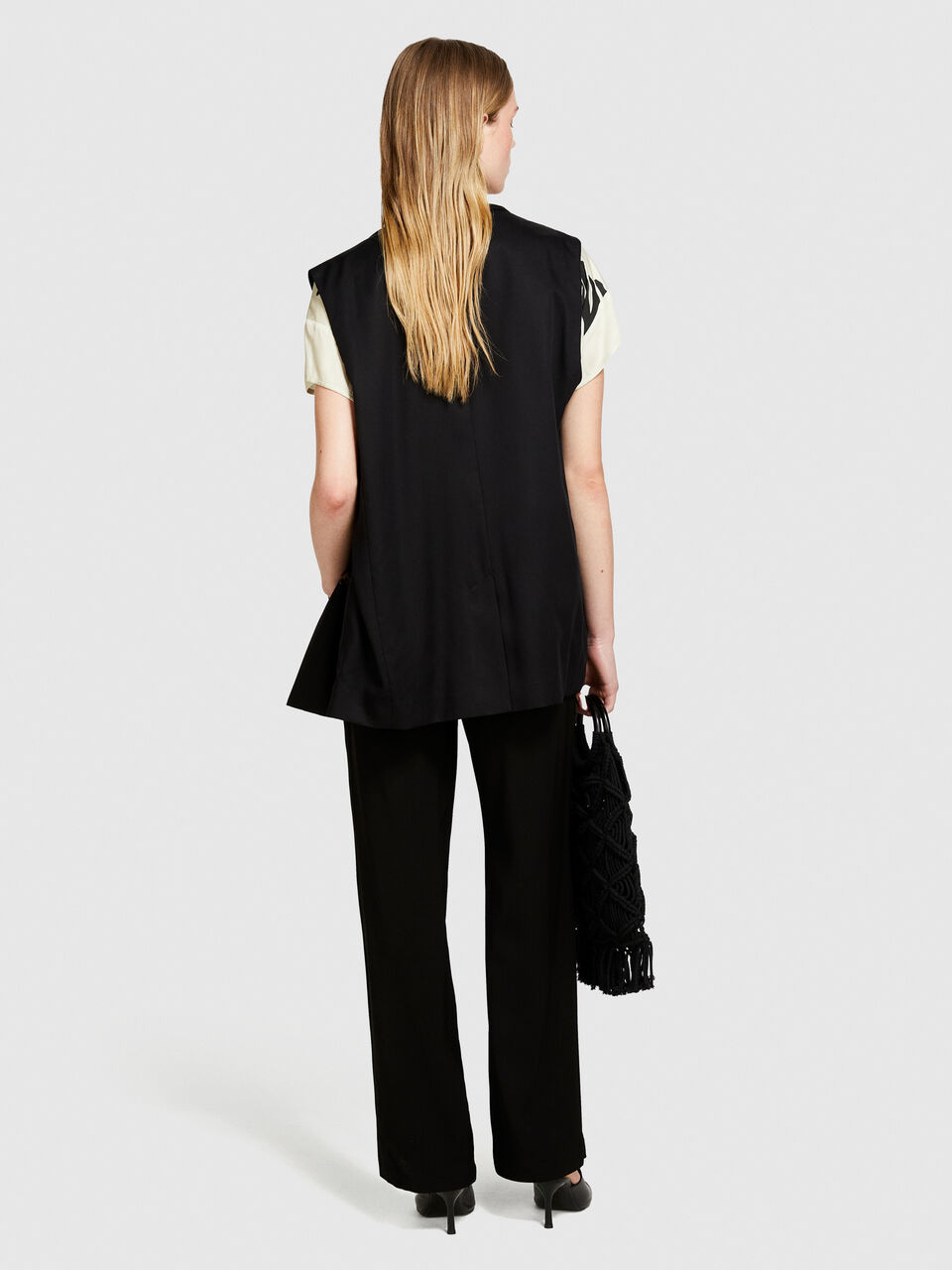 Low-waisted flared fit trousers Women image number null