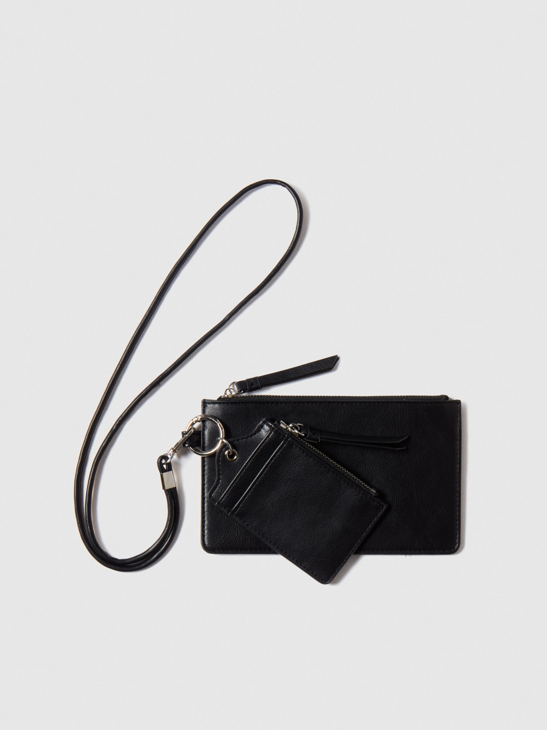 Cell phone holder with card holder Black Sisley