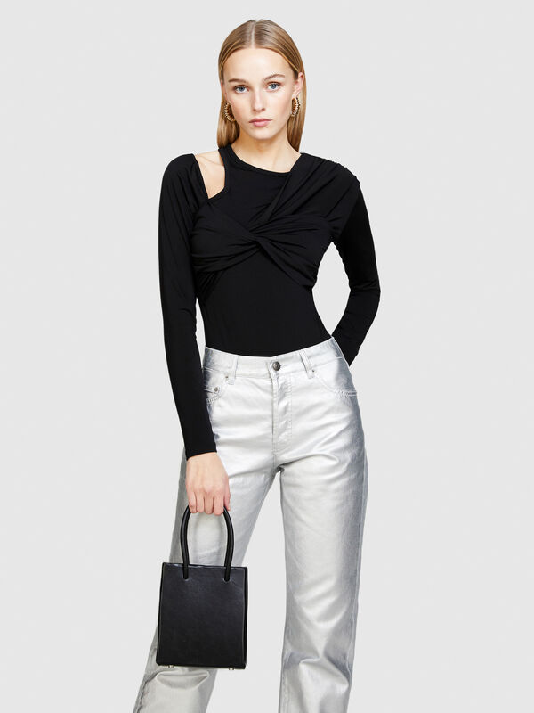 Mini tote bag with shoulder strap - women's shoulder and crossbody bags | Sisley