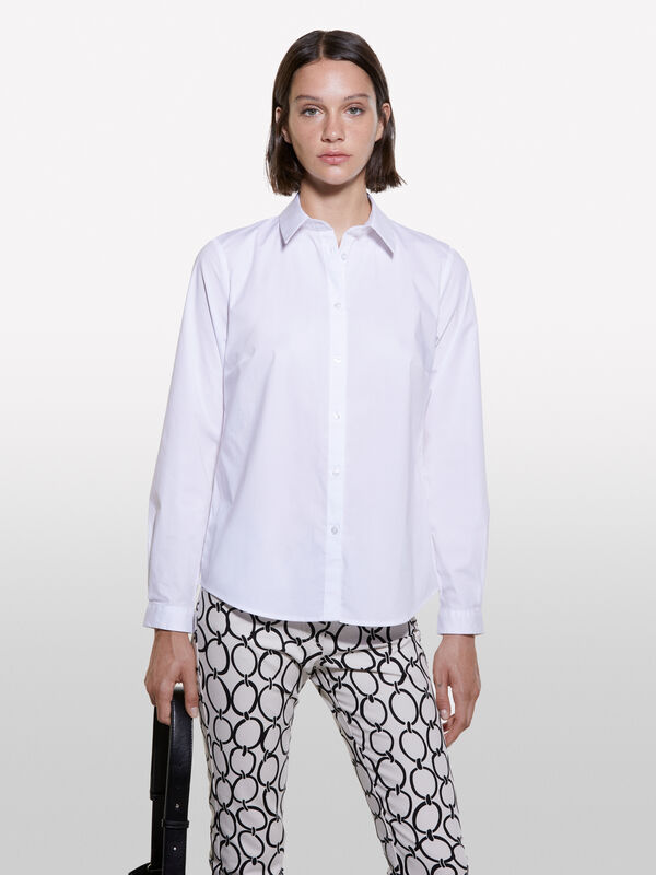 White regular fit shirt - women's shirts | Sisley