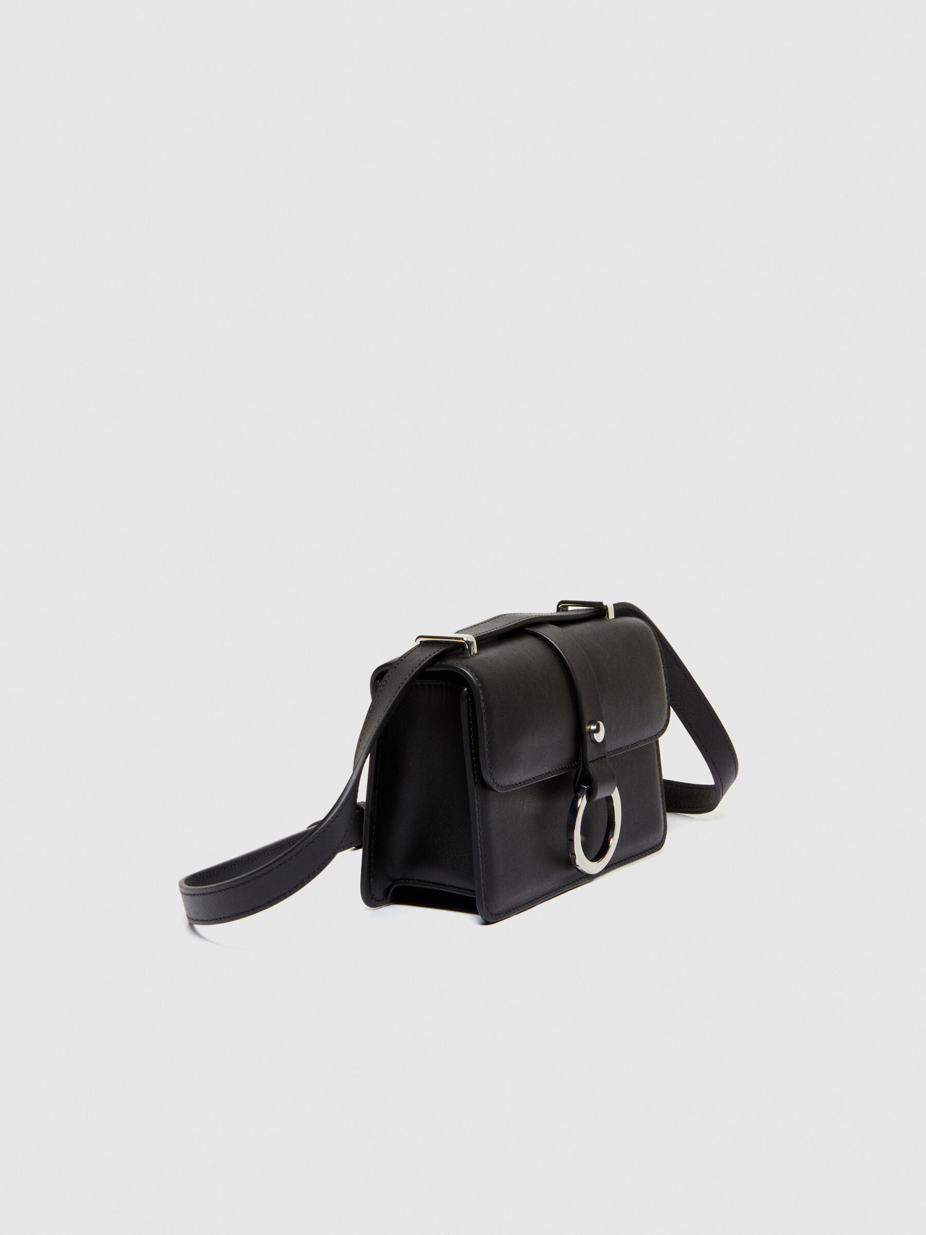 ★EMS★ CORSAGE FLAT BAGBLACK Bag Charm - Black Flower
