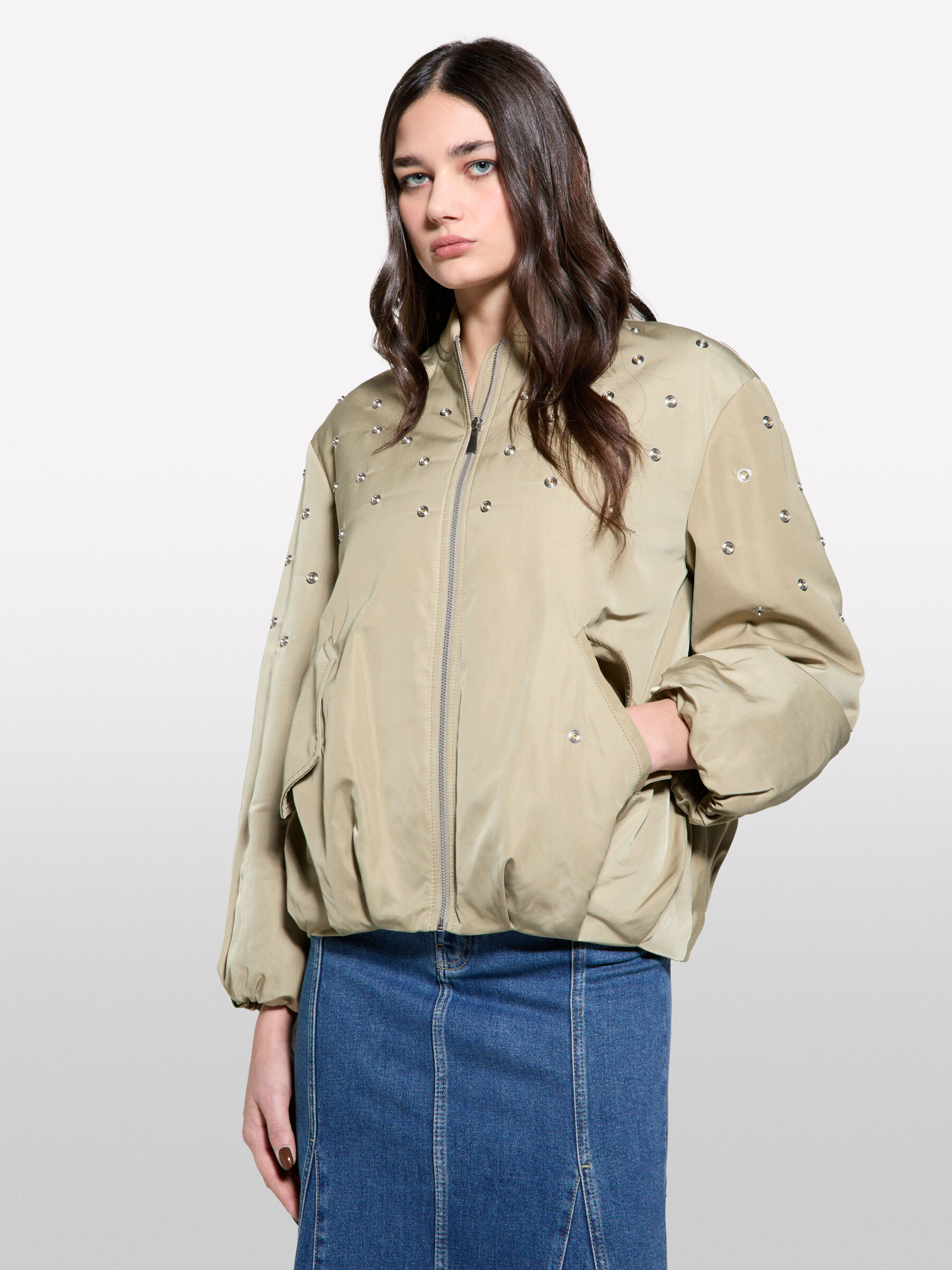 レビュー高評価アイテム特集｜ファッション通販 with jacket bomber Oversized studs, Sisley - Green Light その他