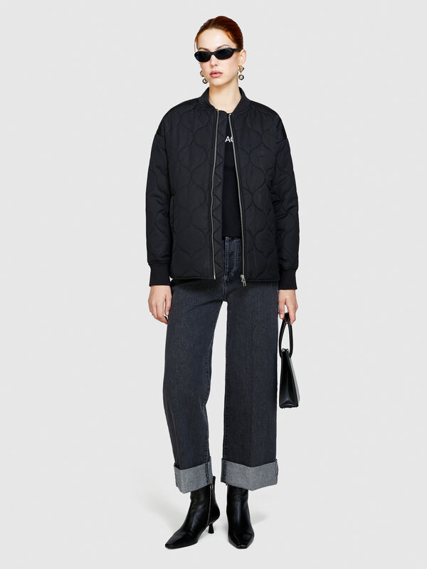 Oversized fit padded bomber jacket - women's puffer jackets and coats | Sisley
