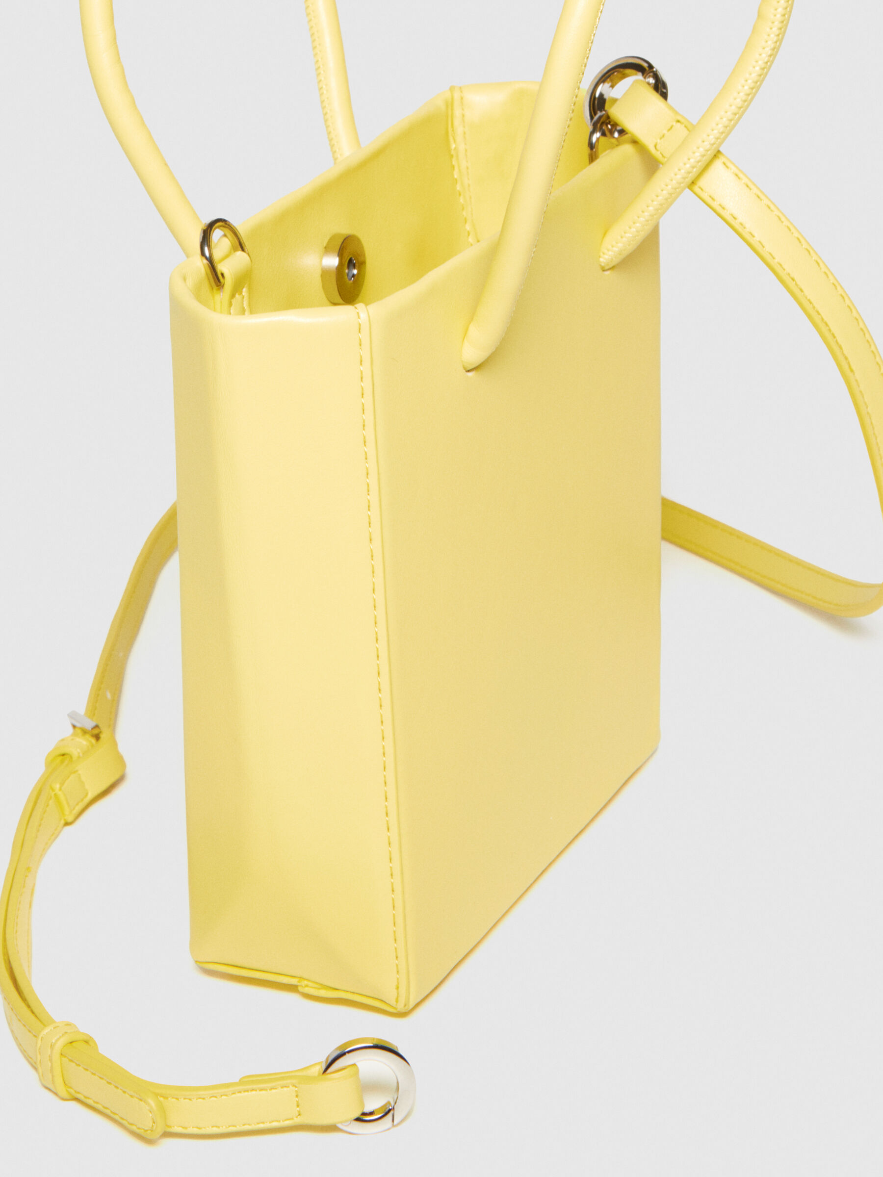 Mini tote bag with shoulder strap Yellow Sisley