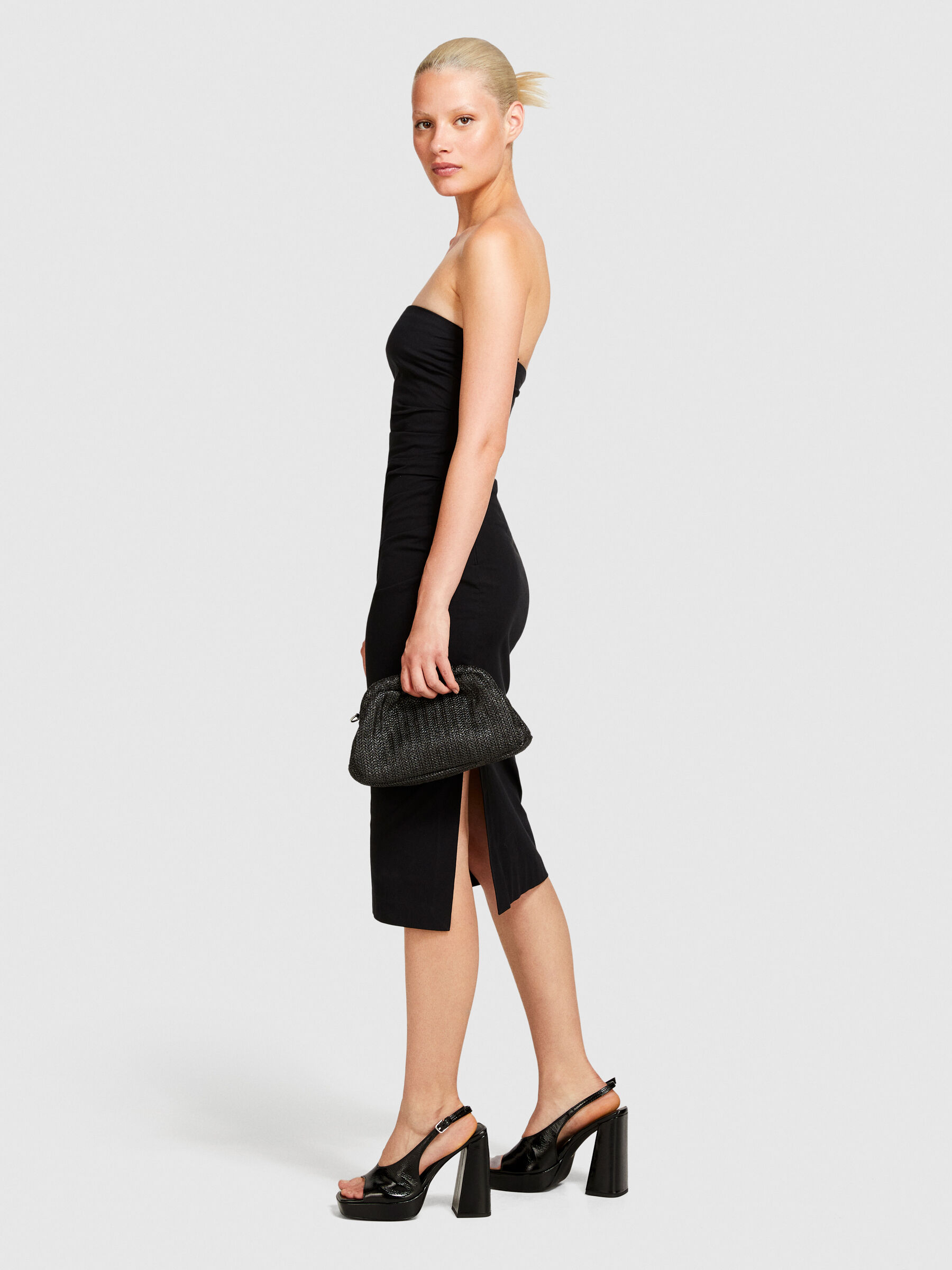 Slim fit dress with rouching Women image number null