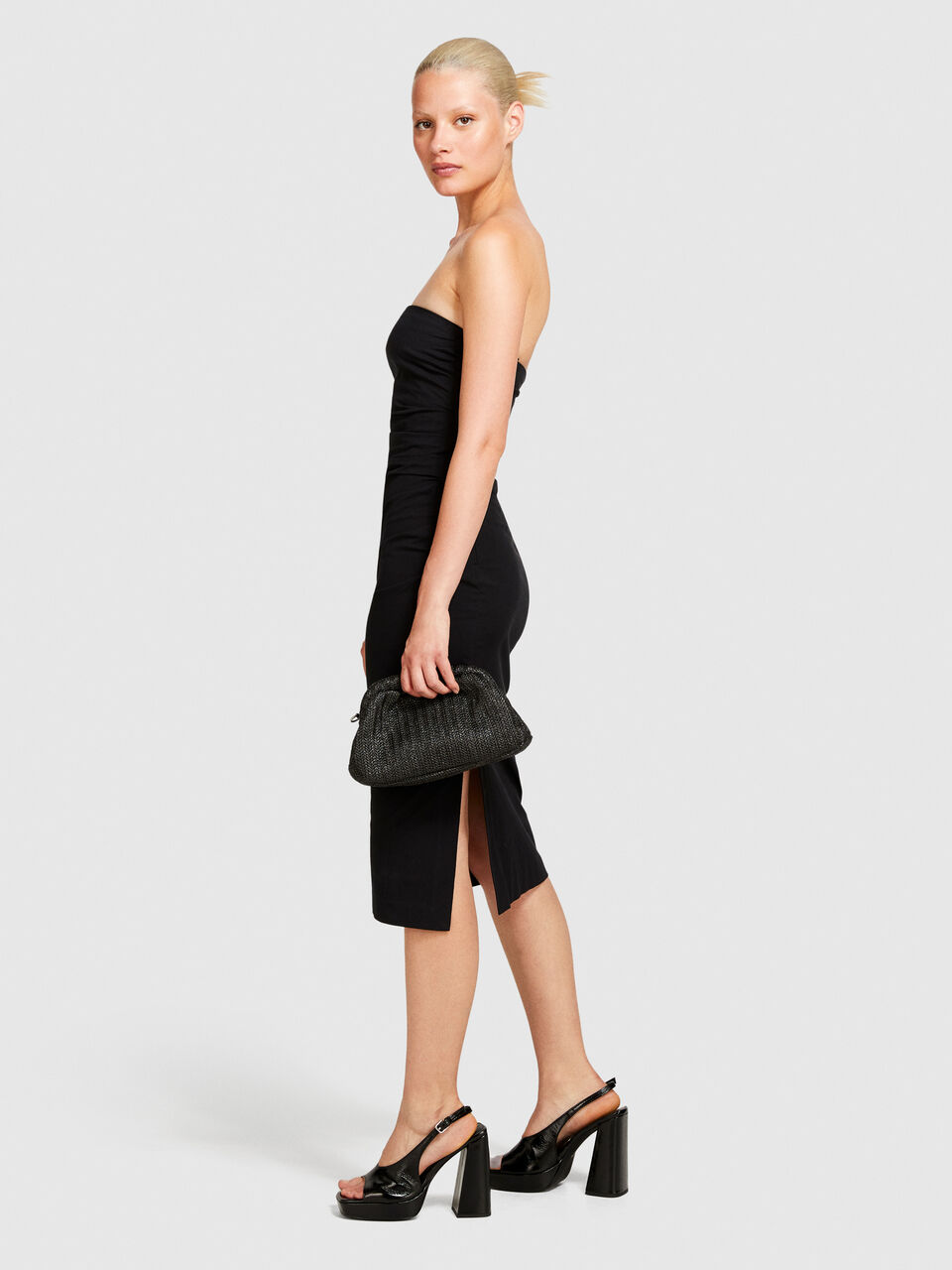 Slim fit dress with rouching Women image number null