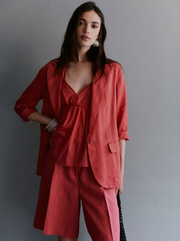 Blush 100% linen blazer - women's blazers | Sisley