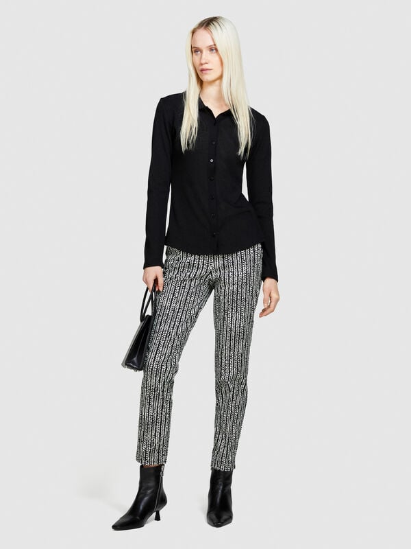 Printed cigarette trousers Printed cigarette trousers - women's skinny fit trousers | Sisley