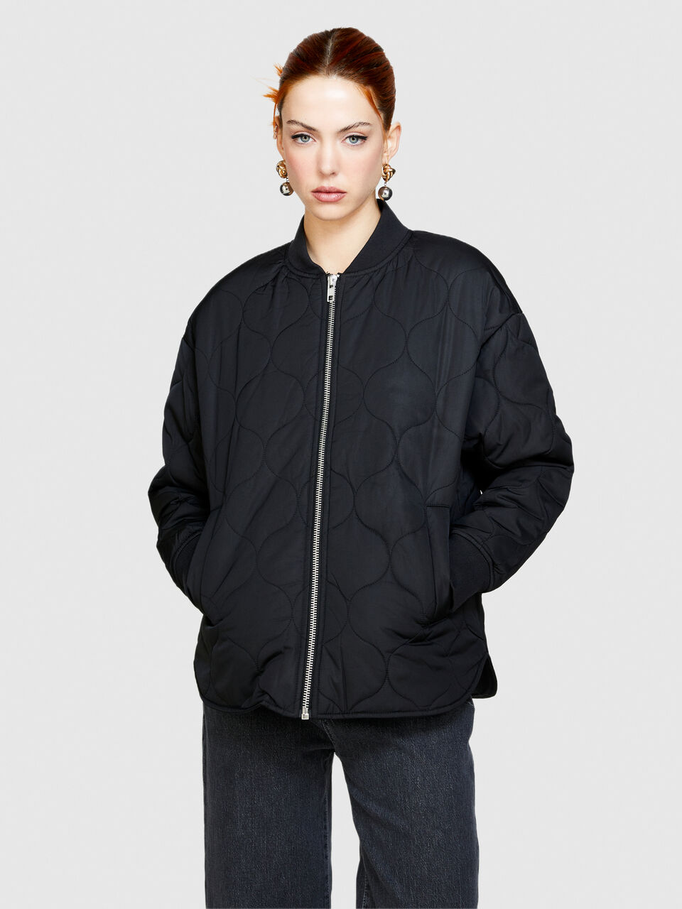 Oversized fit padded bomber jacket Women image number null