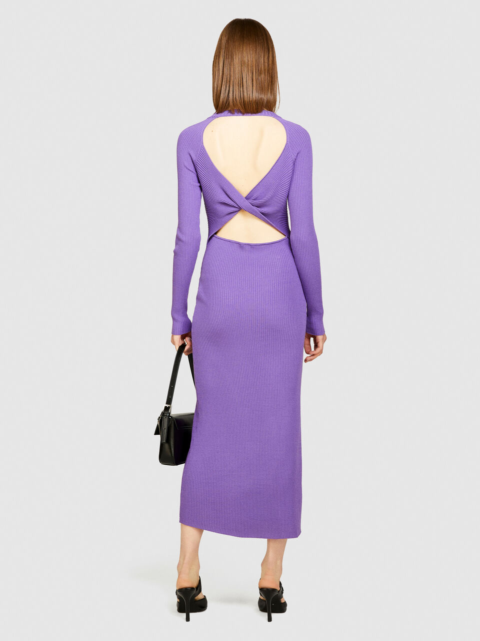 Knitted dress with crossover Women image number null