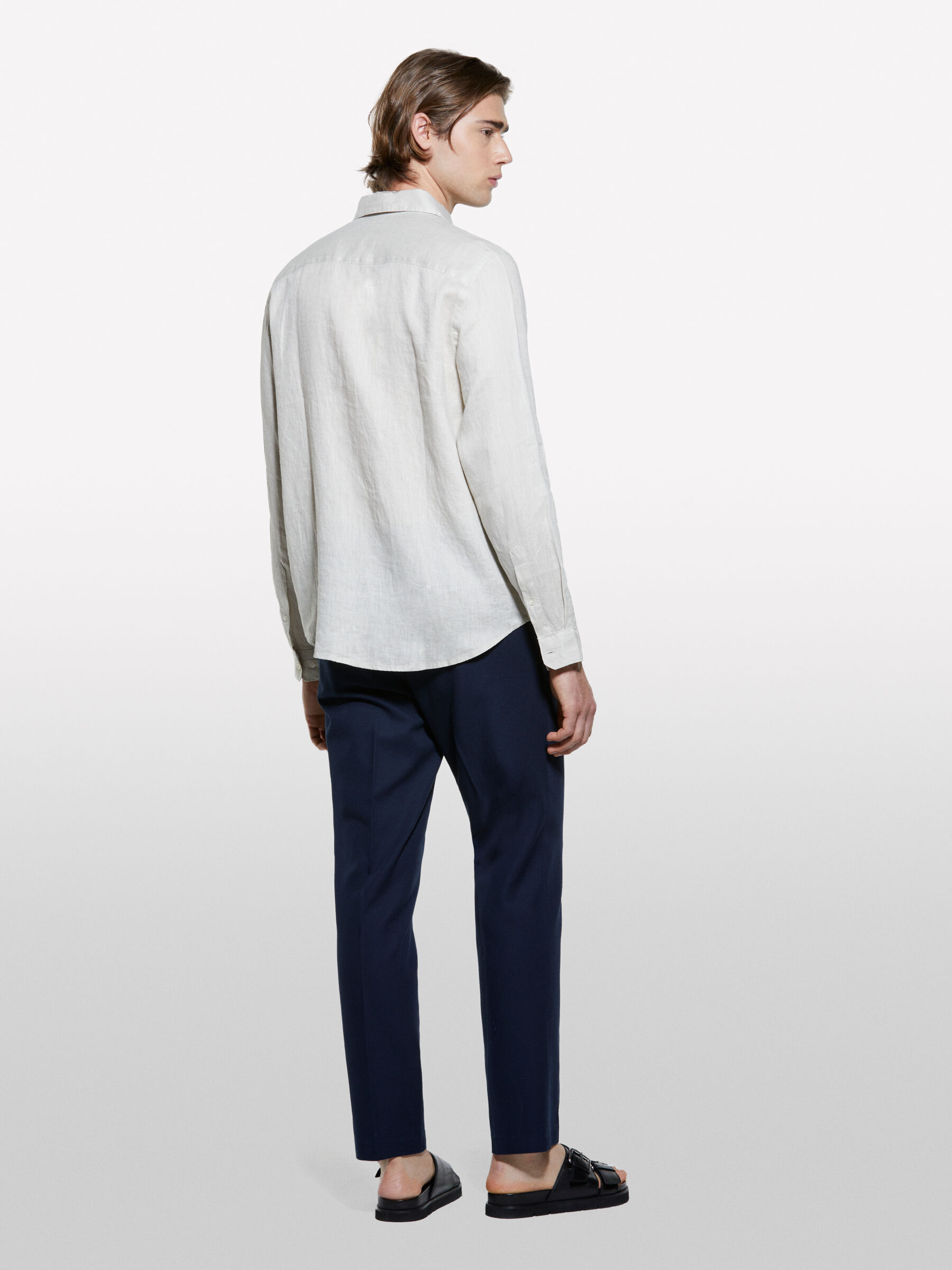 Beige 100% linen shirt, Beige - Sisley