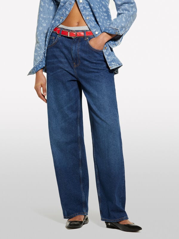 Blue baggy fit jeans - women's relaxed fit jeans | Sisley