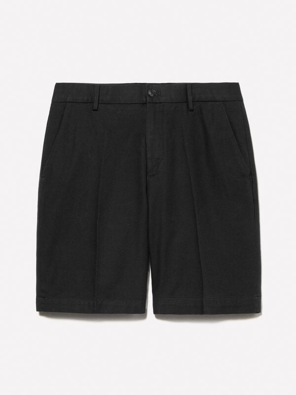 Black regular fit bermudas Black regular fit bermudas - men's shorts | Sisley