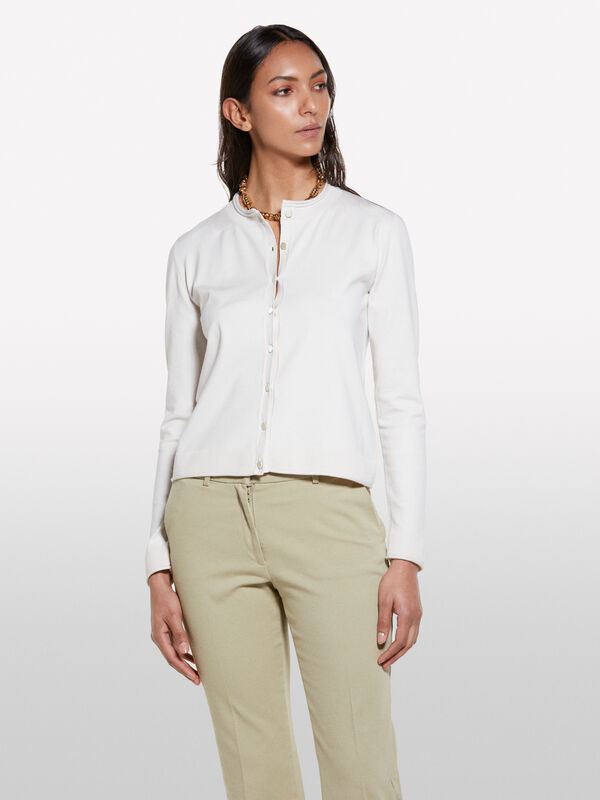 Cream white regular fit cardigan - women's cardigans | Sisley