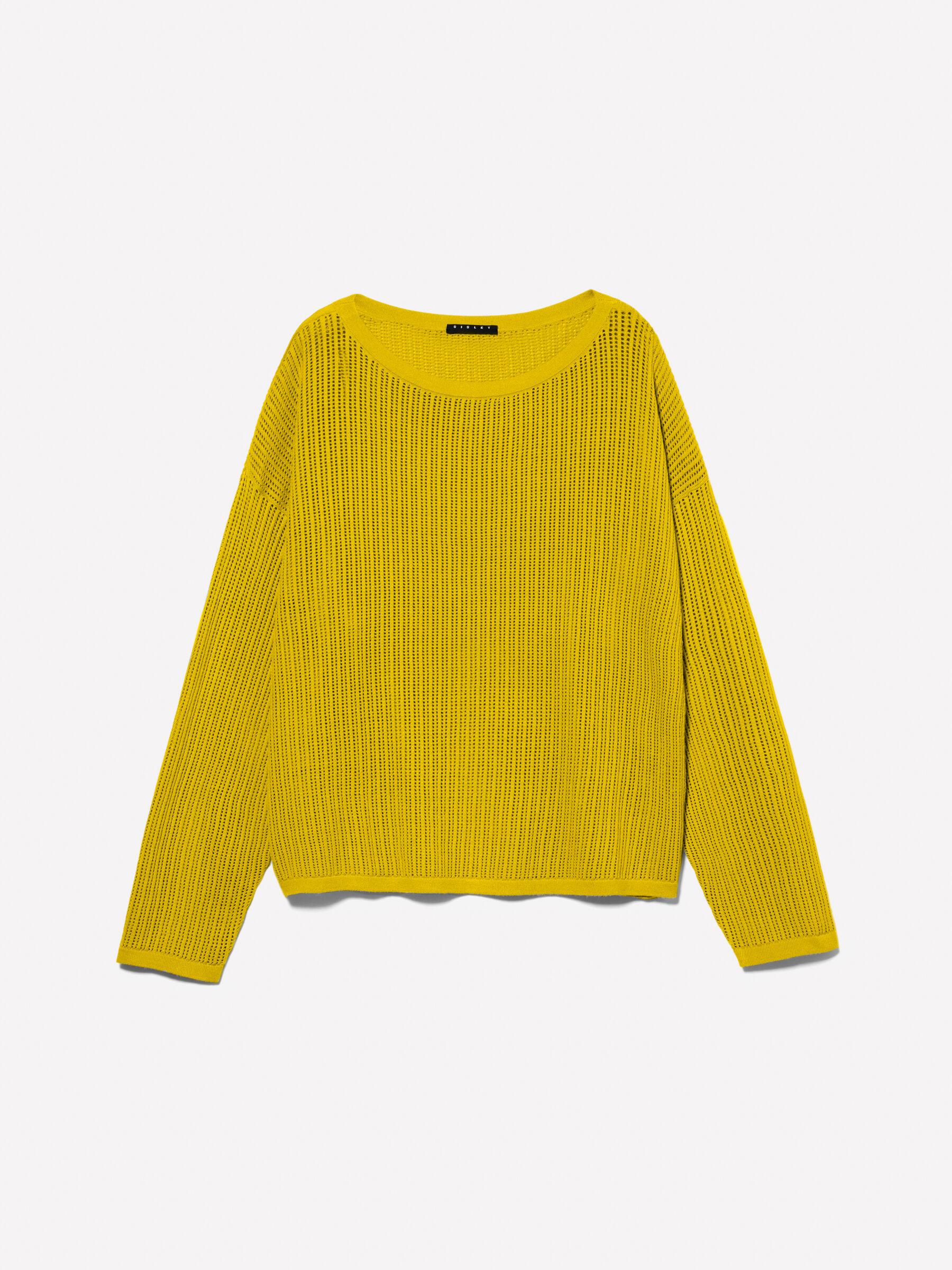 Mustard oversized sweater with boat neck Mustard Sisley