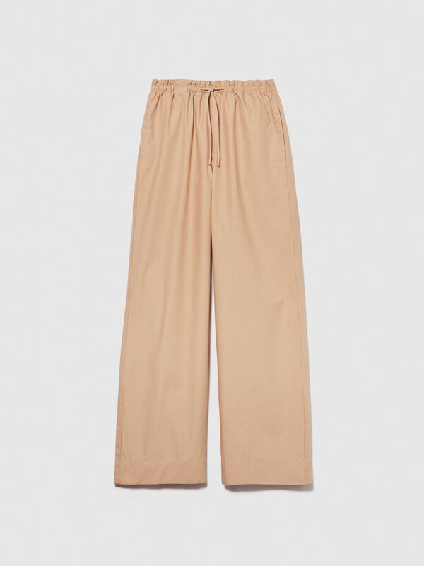 Flared trousers with drawstring - women's flared trousers | Sisley