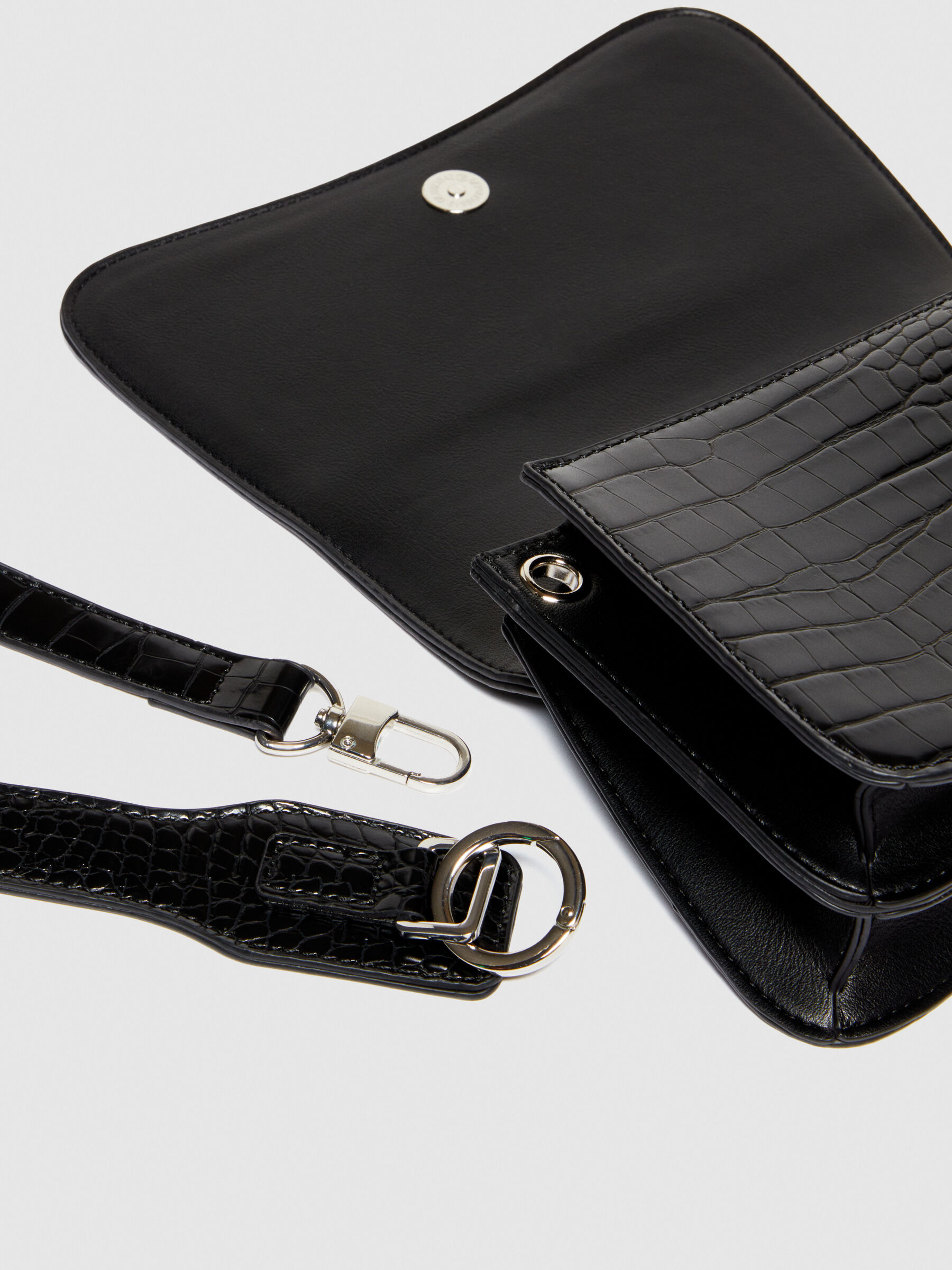 Croc print bag, Black - Sisley Croc print bag, Black - Sisley