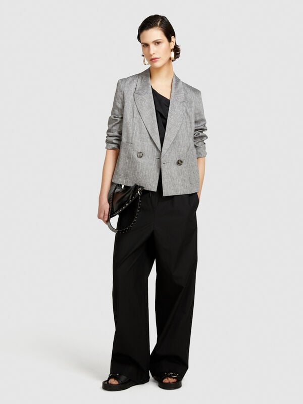 Flared trousers with drawstring - women's flared trousers | Sisley