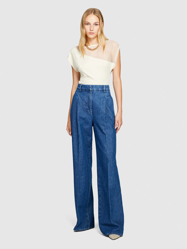 Wide leg jeans - women's palazzo jeans | Sisley