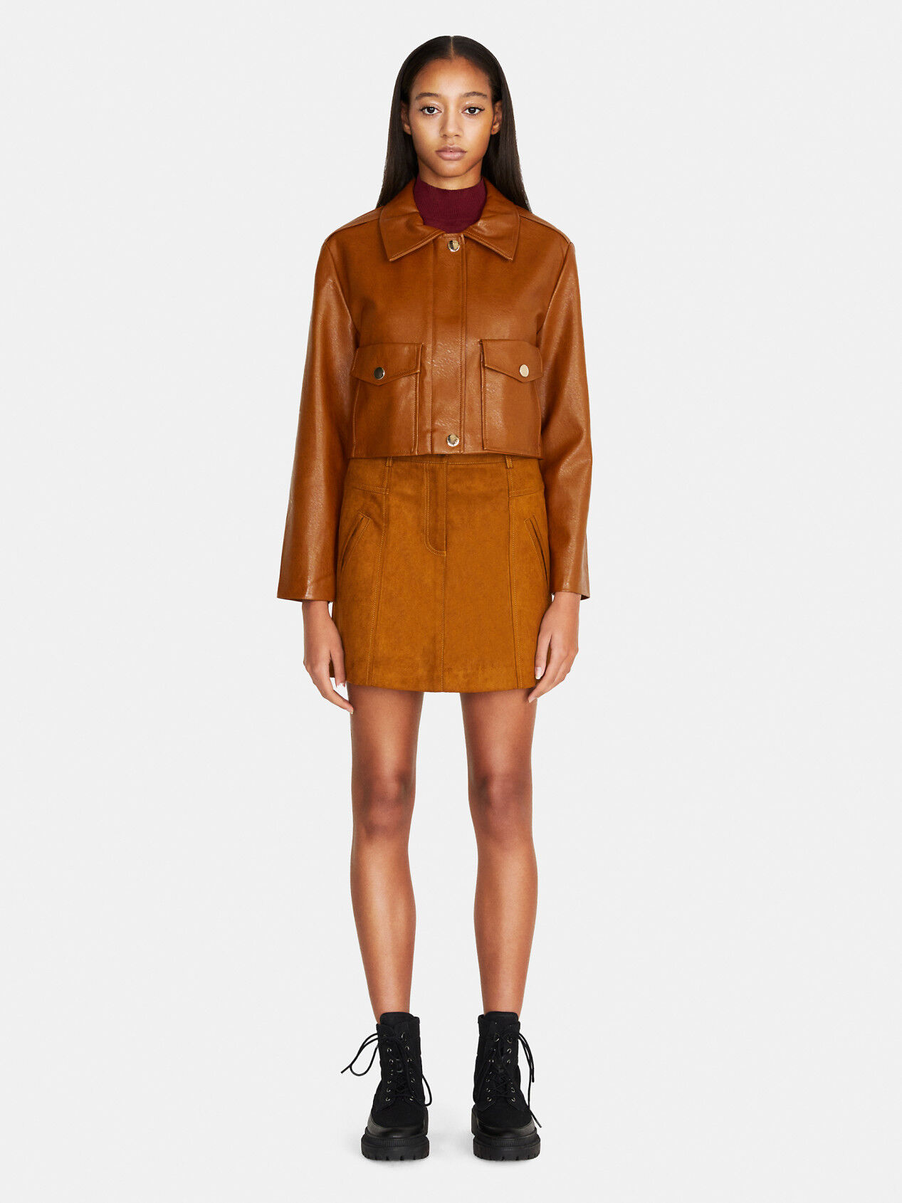Cropped jacket with pockets Camel Sisley