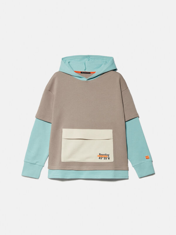 Layered hoodie with prints Junior Boy