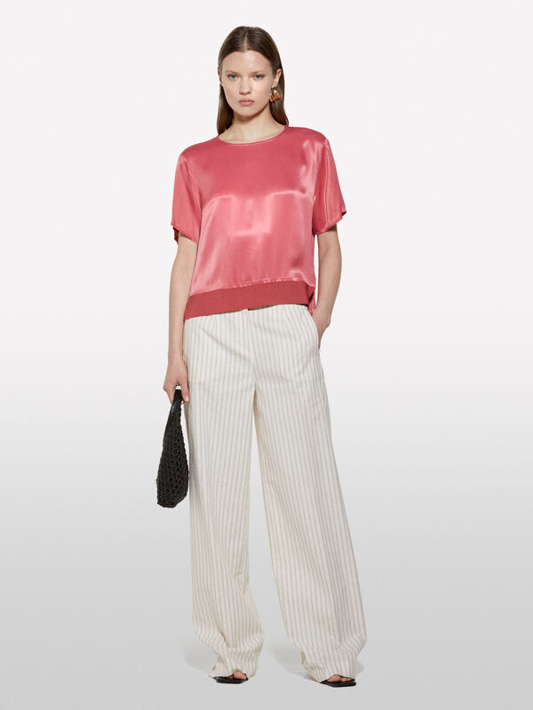 Blush satin blouse - women's blouses | Sisley