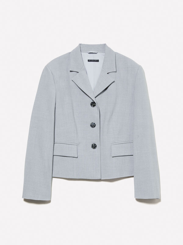 Light gray short jacket - women's blazers | Sisley