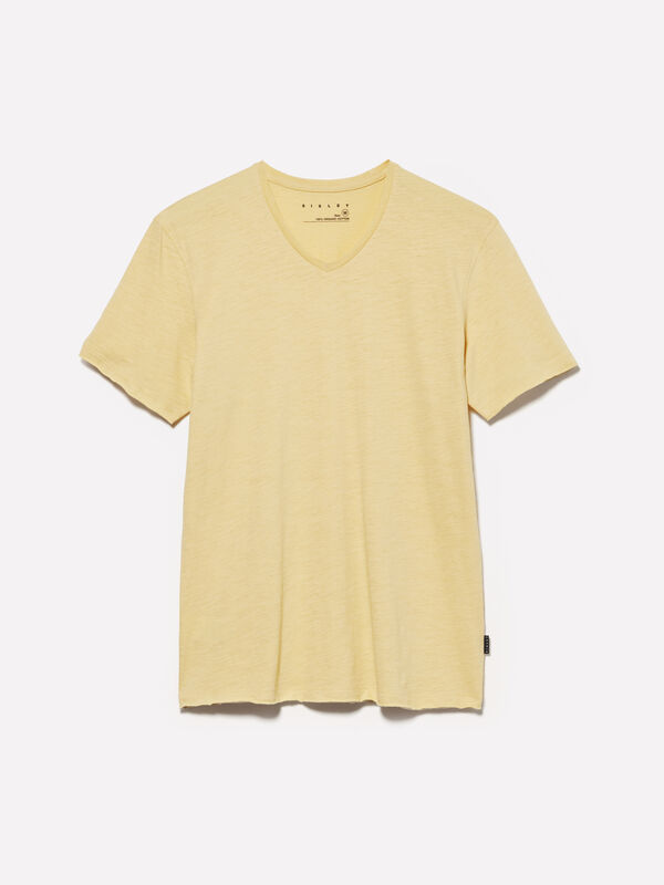 Light green slim fit t-shirt Light green slim fit t-shirt - men's short sleeve t-shirts | Sisley