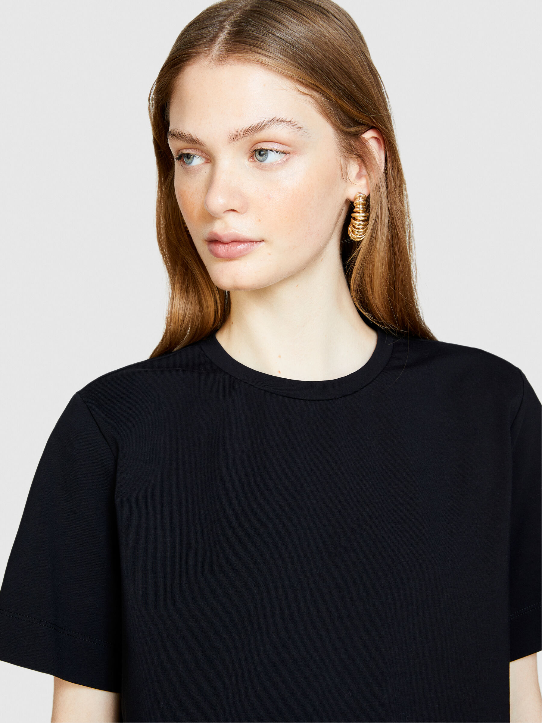 ★COOR★ Overfit boxy t-shirt black CXE3TS05K-BLK Boxy fit t-shirt, Black - Sisley
