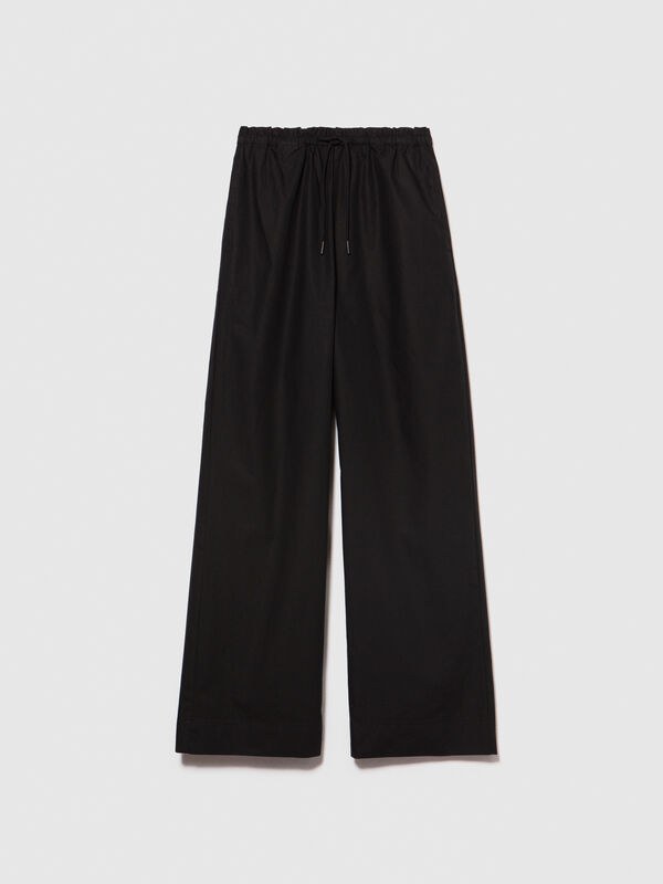 Flared trousers with drawstring - women's flared trousers | Sisley