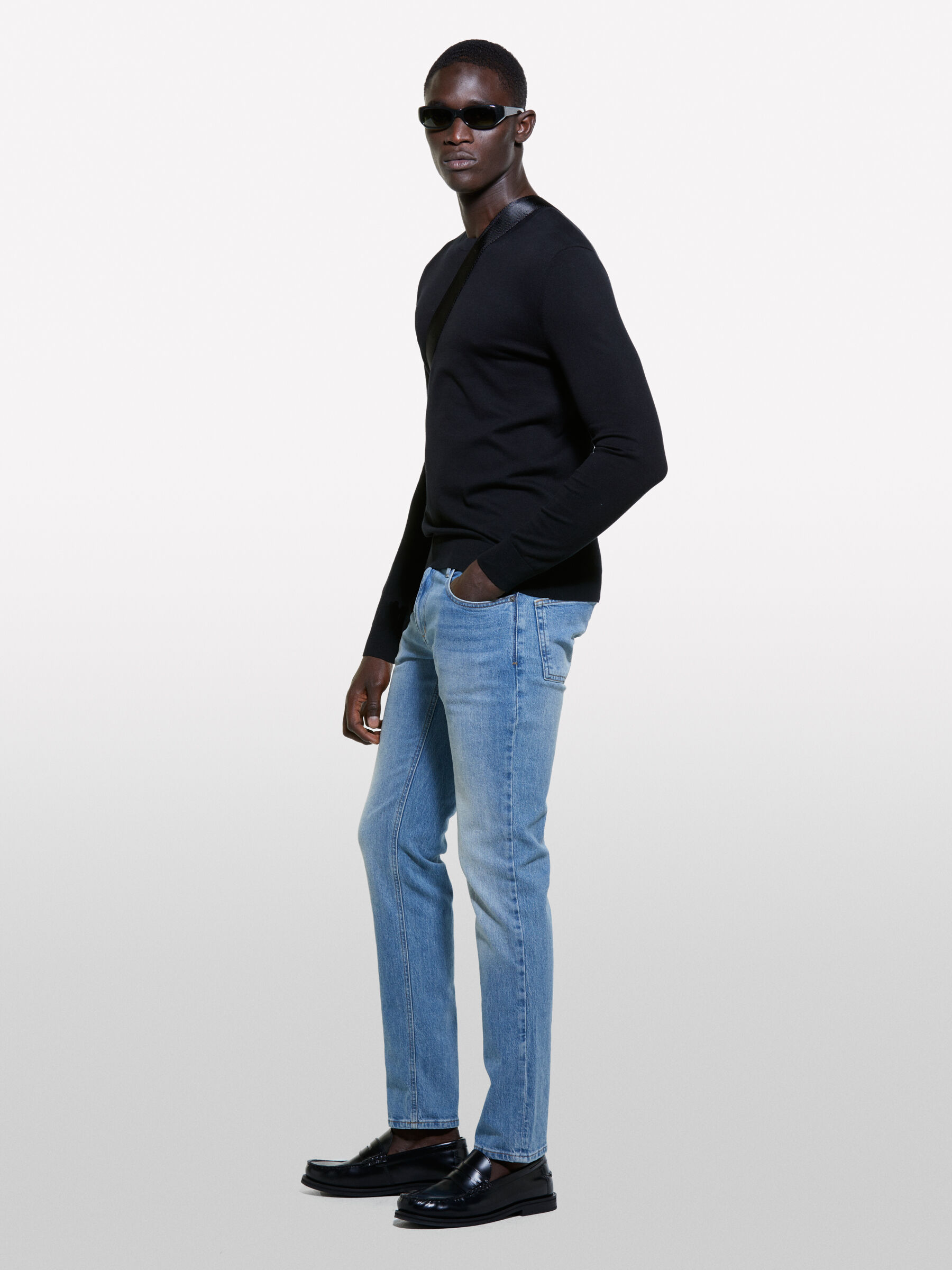 Blue slim fit vintage look Stockholm jeans Blue Sisley