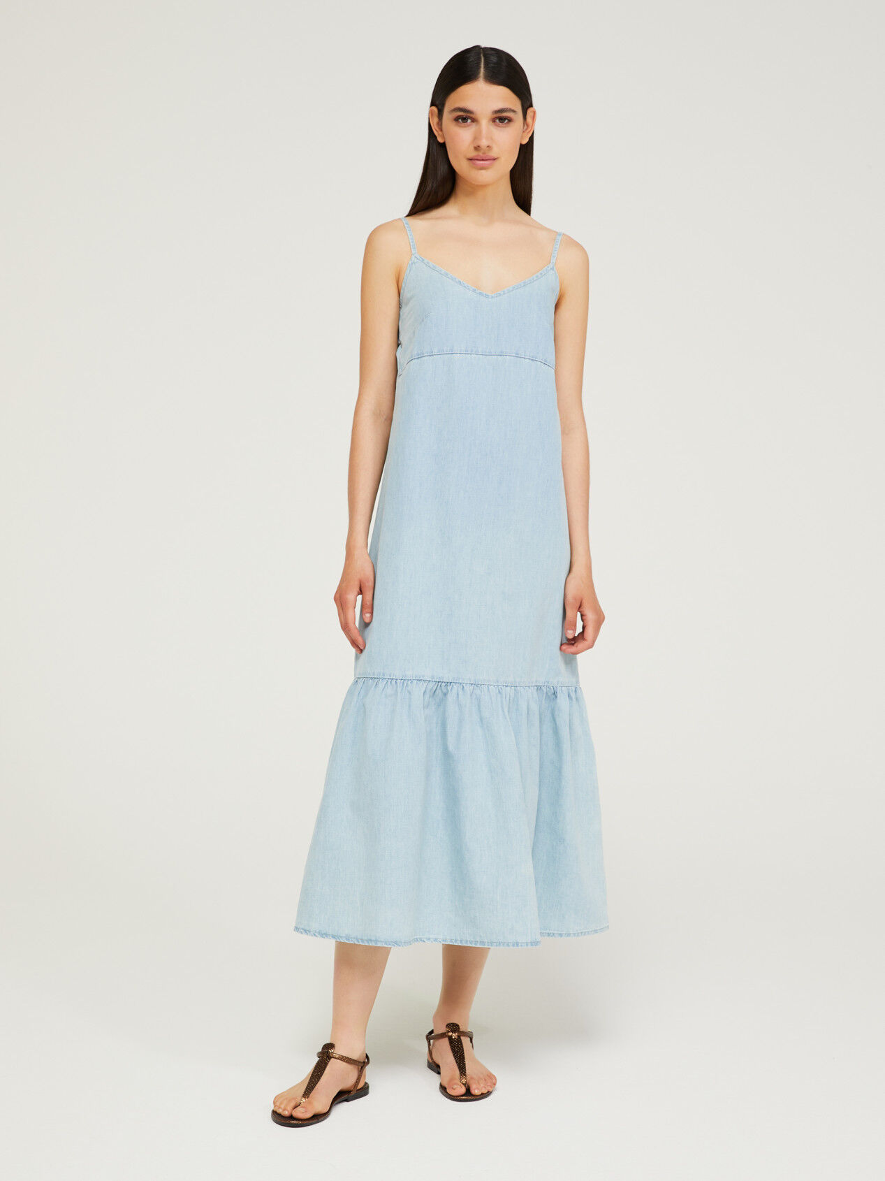 Long chambray dress clearance