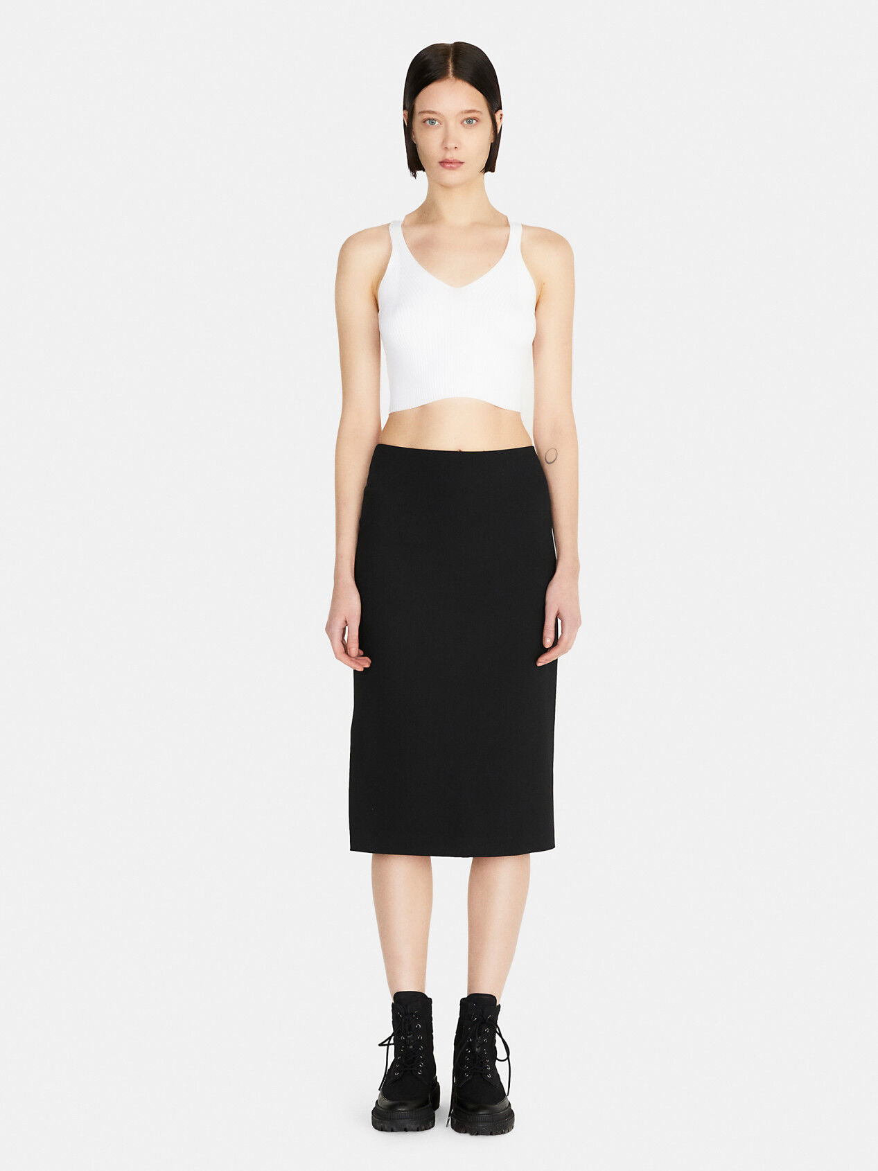 3/4 black hotsell pencil skirt