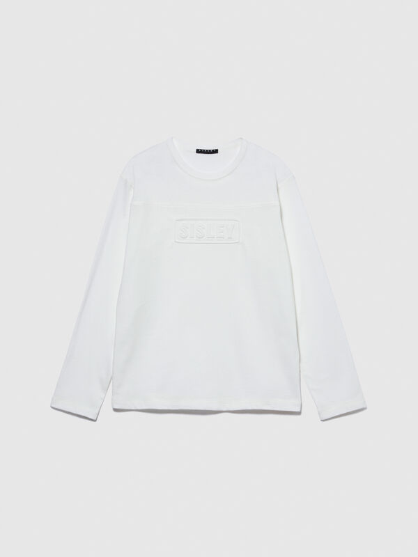 T-shirt with embossed print - boys' long sleeve t-shirts | Sisley Young