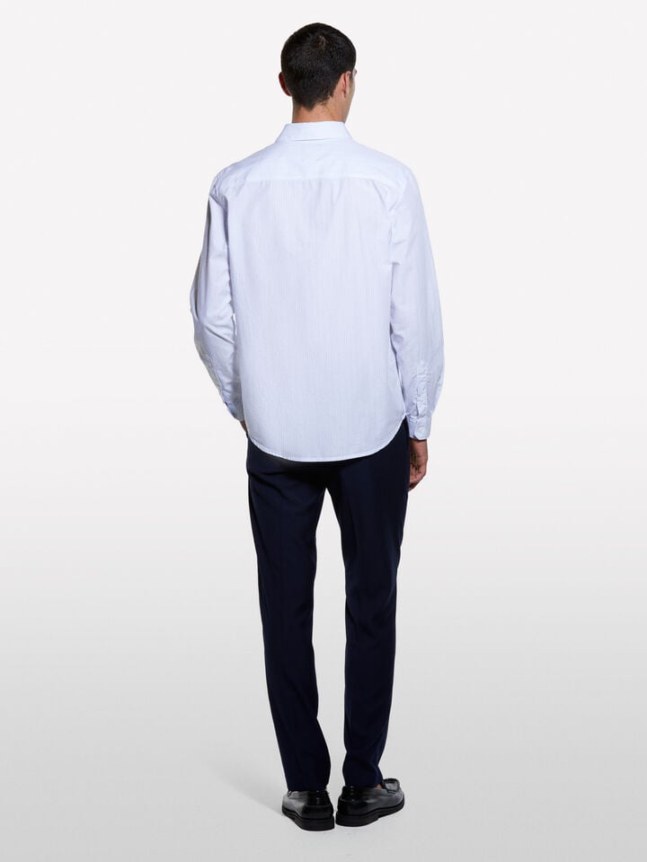White yarn dyed shirt  - men's regular fit shirts - Light Blue | Sisley image number 2