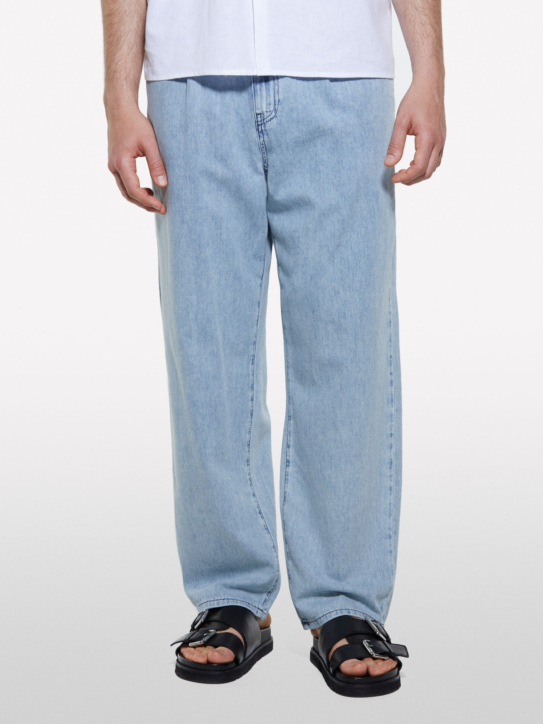 Lucy　0207 Light relaxed fit jeans, Light Blue - Sisley