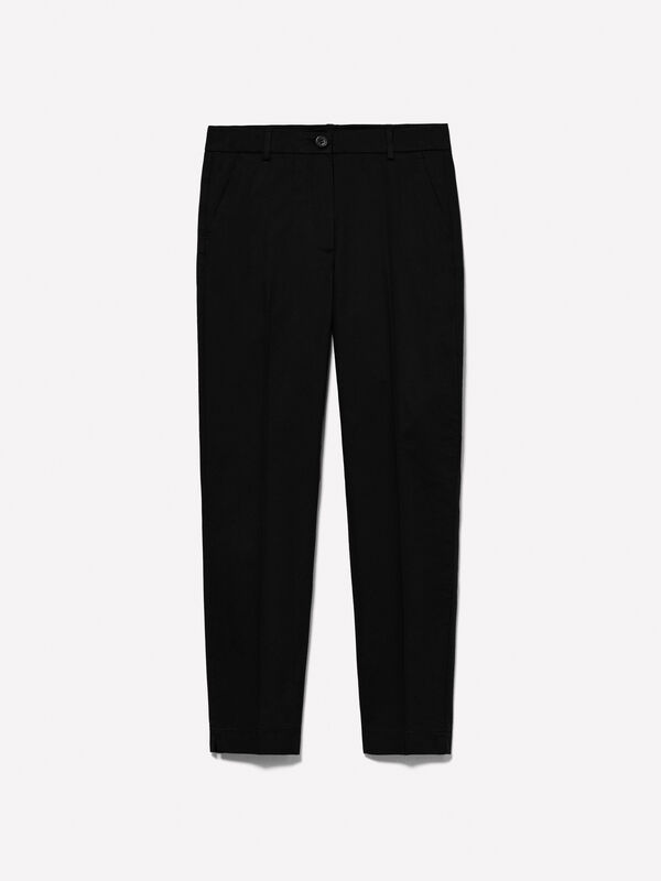 Black regular fit chinos  - women's regular fit trousers | Sisley