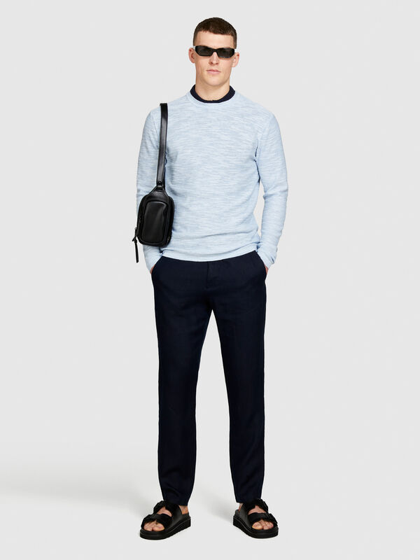Slim comfort fit trousers in 100% linen - men's slim fit trousers | Sisley