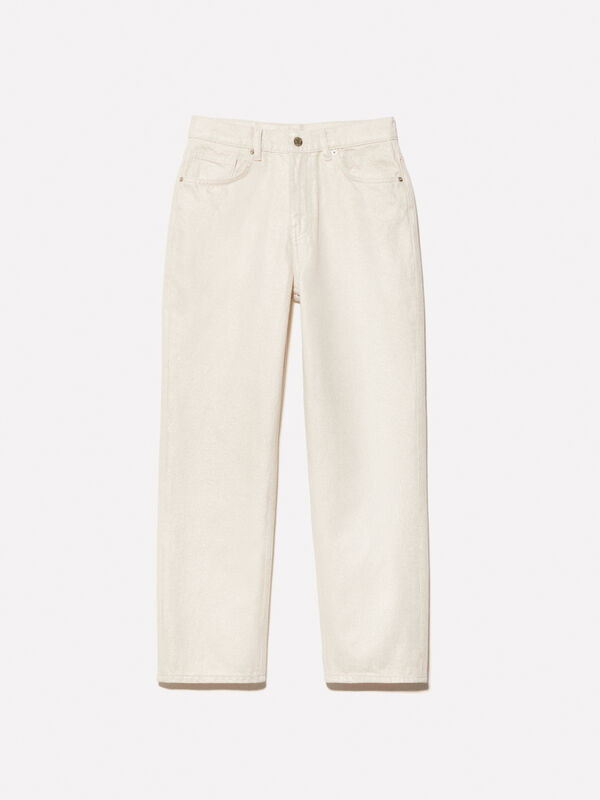 White denim trousers - women's regular fit jeans | Sisley