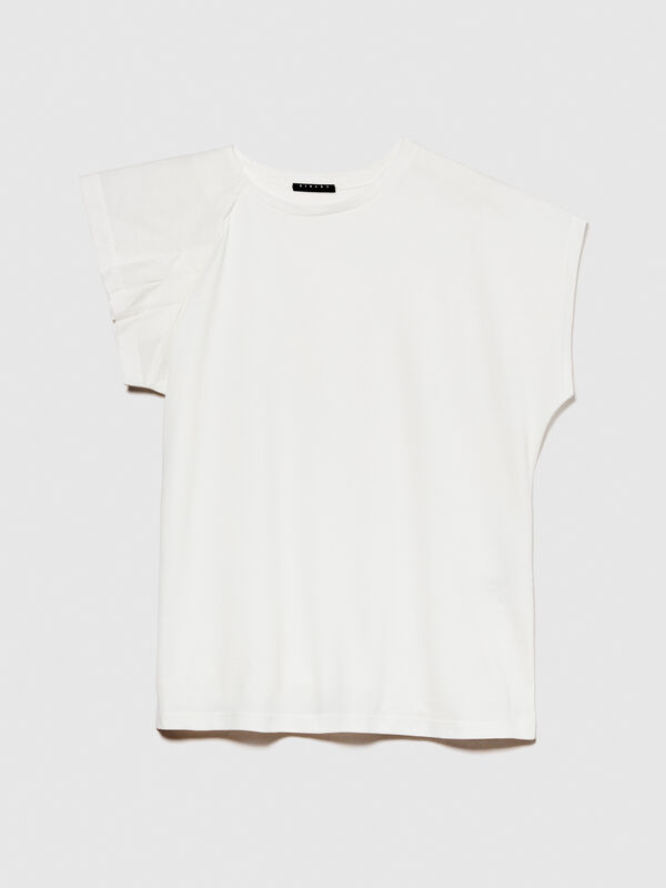 T-shirt with ruffles - women's short sleeve t-shirts | Sisley