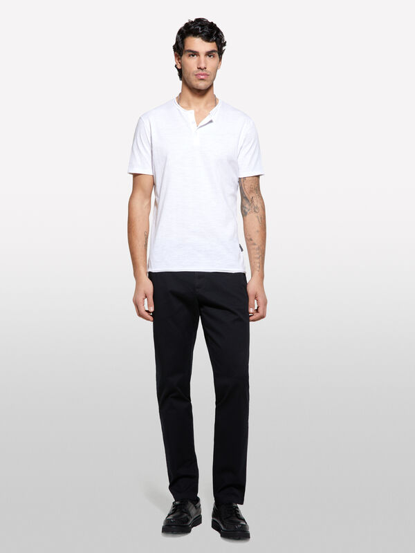 Black slim fit chinos - men's slim fit trousers | Sisley