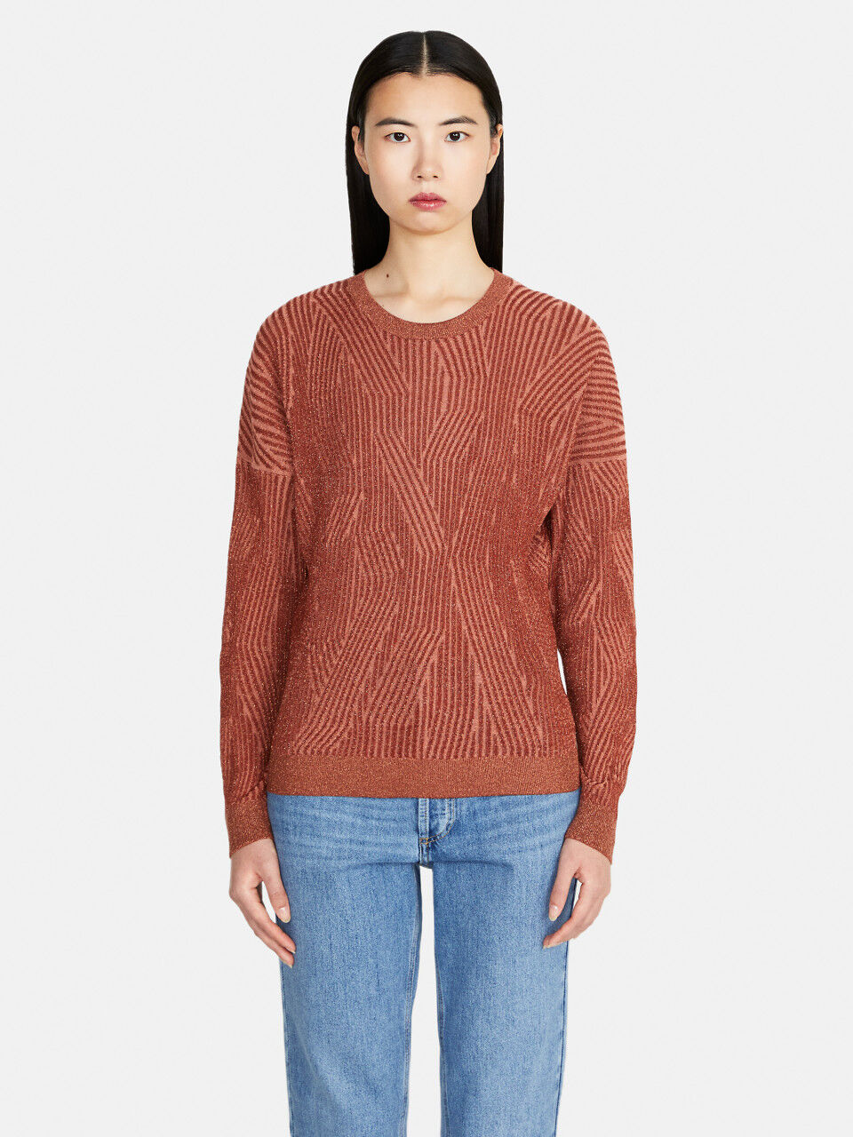Multicolored sweater with lurex