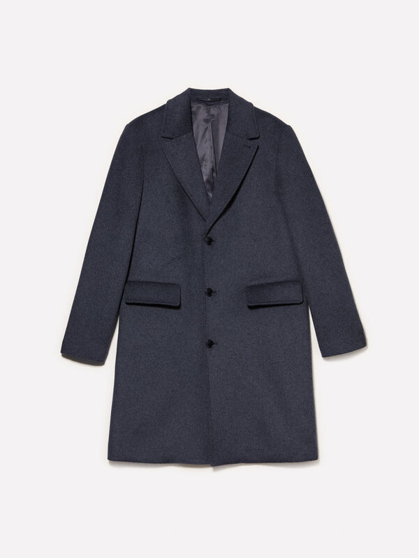 Dark gray single-breasted coat - men's coats | Sisley